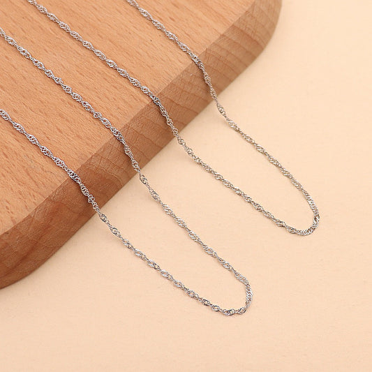 S925 Sterling Silver Water Wave Chain