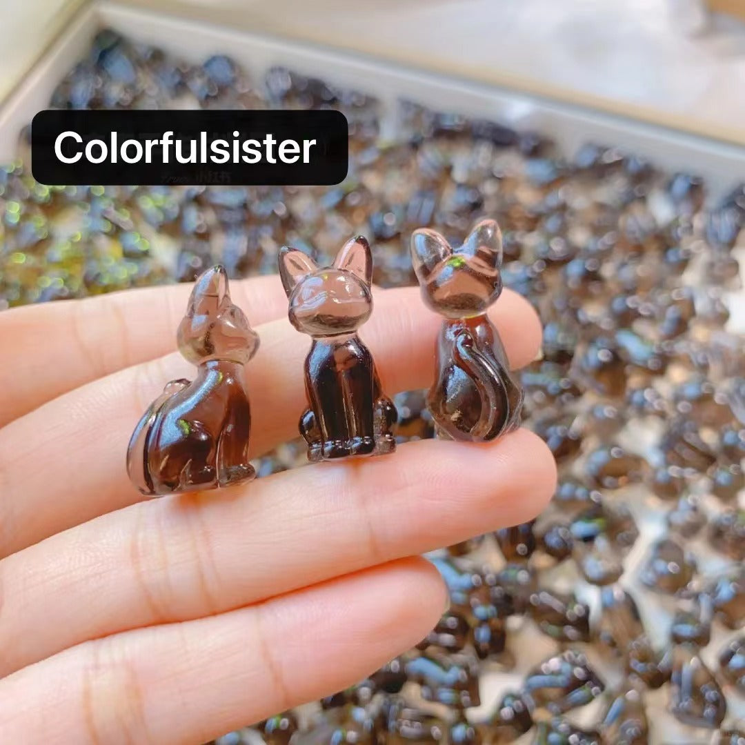 【Obsidian】Ice Obsidian Luna cat 冰曜石露娜猫