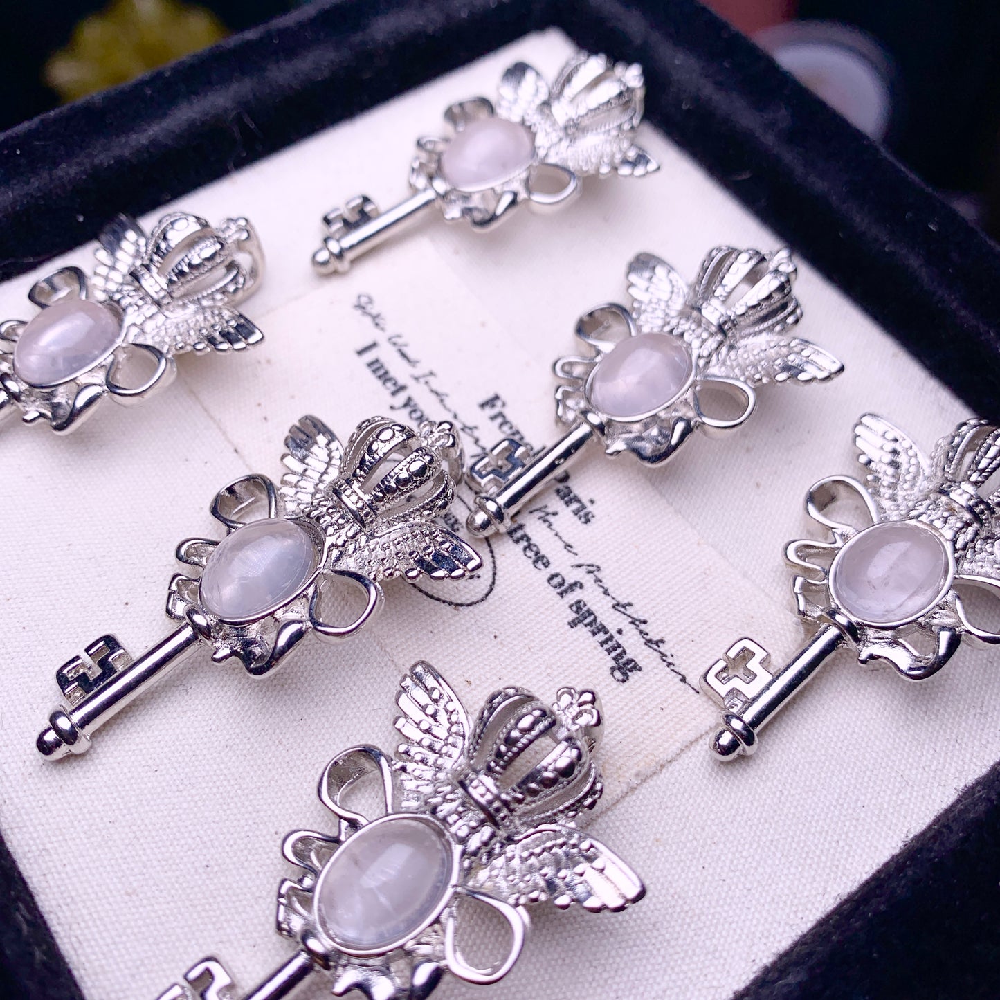 【Rose Quartz】Crown Magic Wand  Pendant Box 43mm