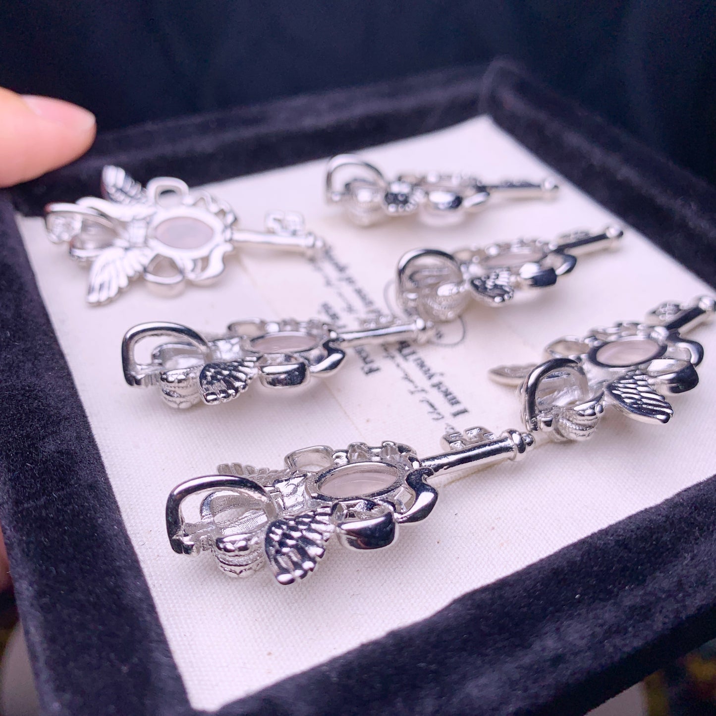 【Rose Quartz】Crown Magic Wand  Pendant Box 43mm