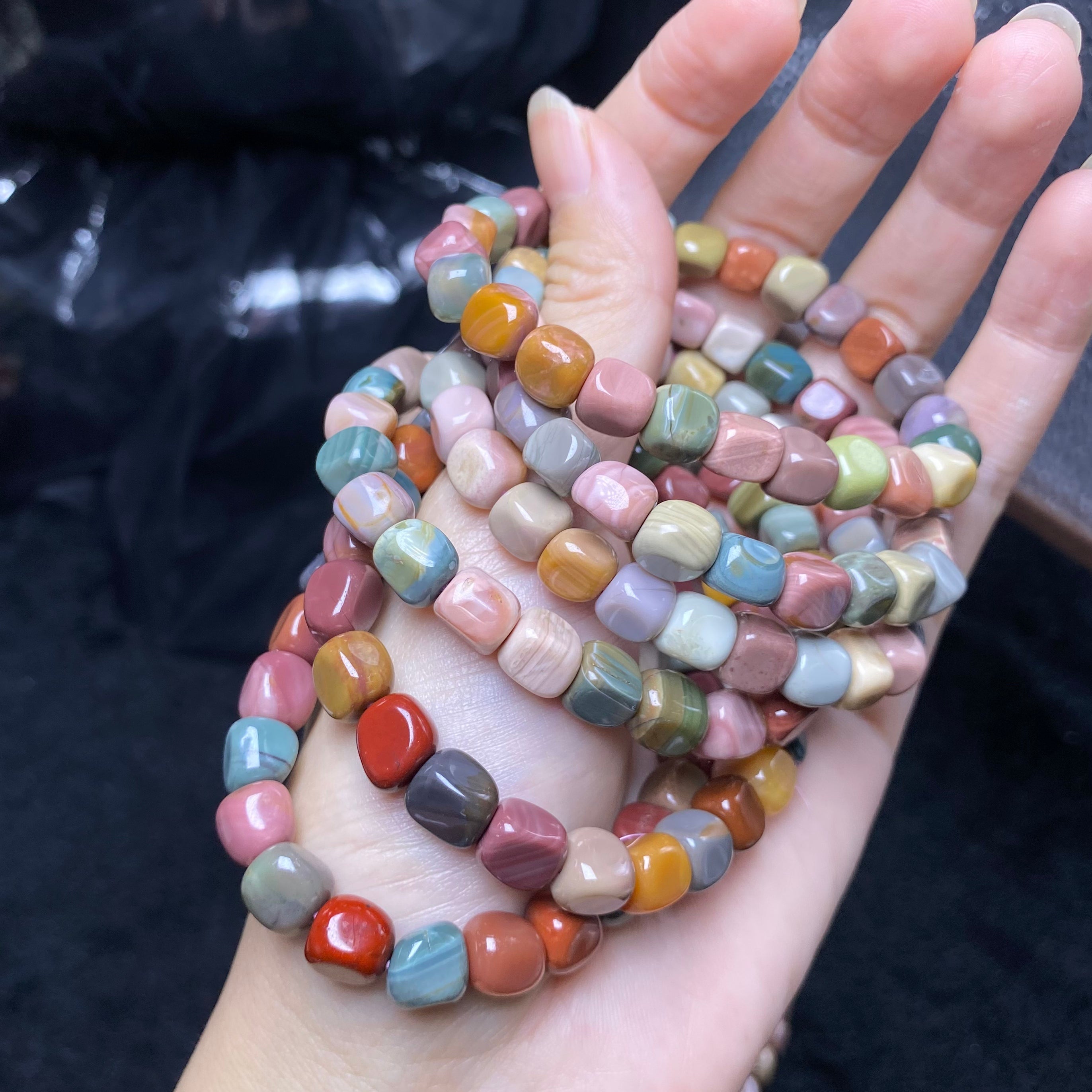 Alashan agate candy beads bracelet  7mm+