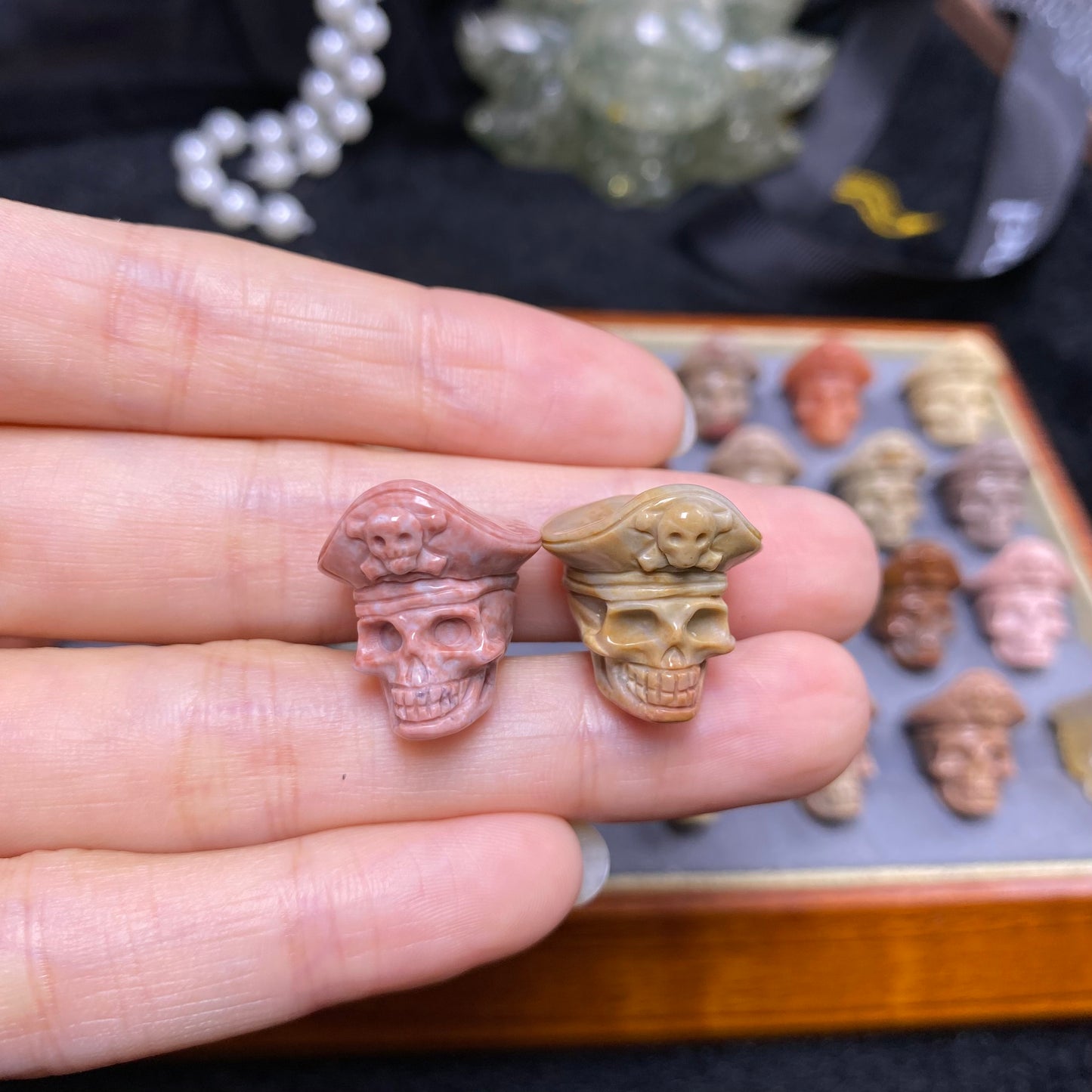 Natural Alashan Agate Pirate carved charms