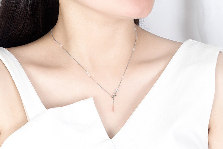 [S925]Sterling Silver Universal Necklace with Needle Adjustable