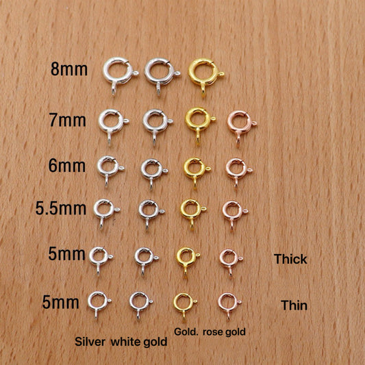 S925 Sterling Silver Spring Clasp/End Cap/DIY Accessory