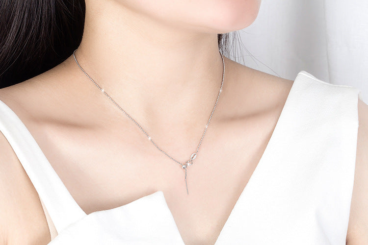 [S925]Sterling Silver Universal Necklace with Needle Adjustable
