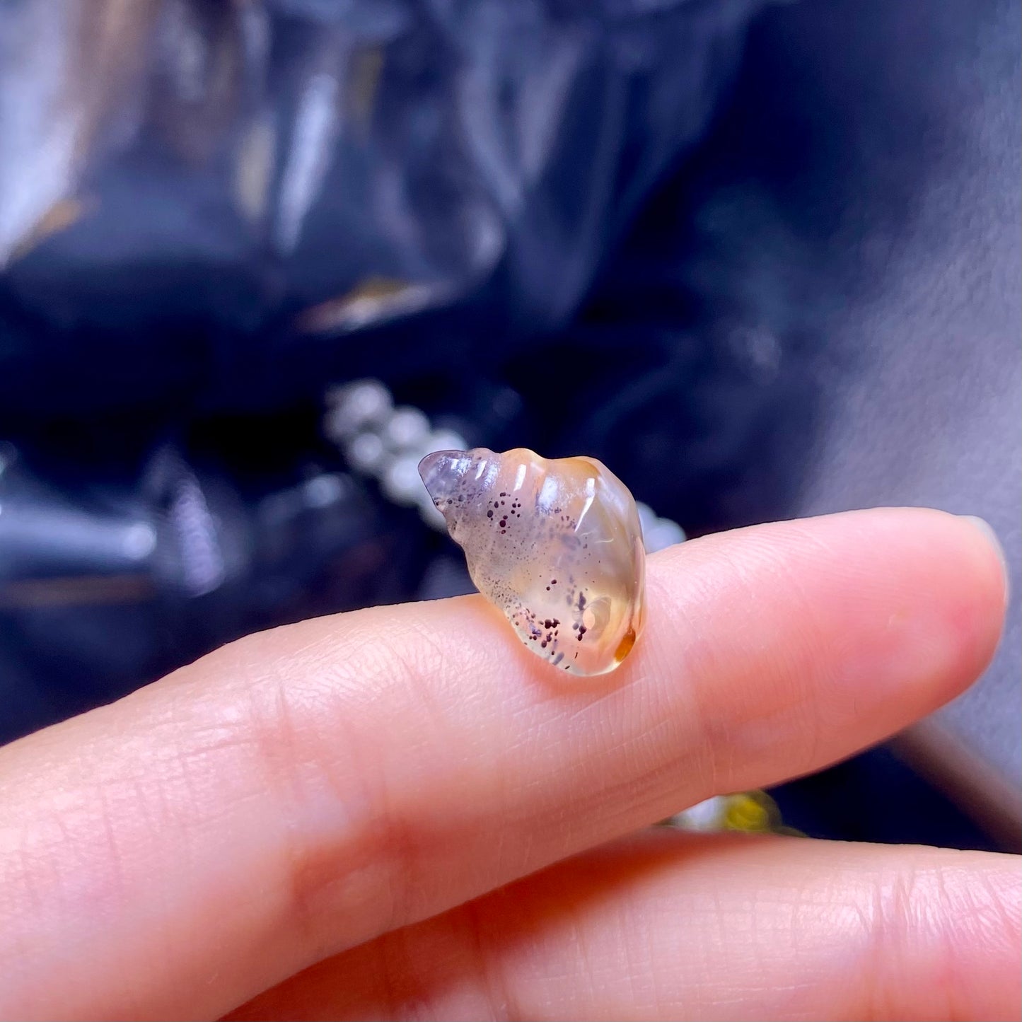 jelly agate conch charms