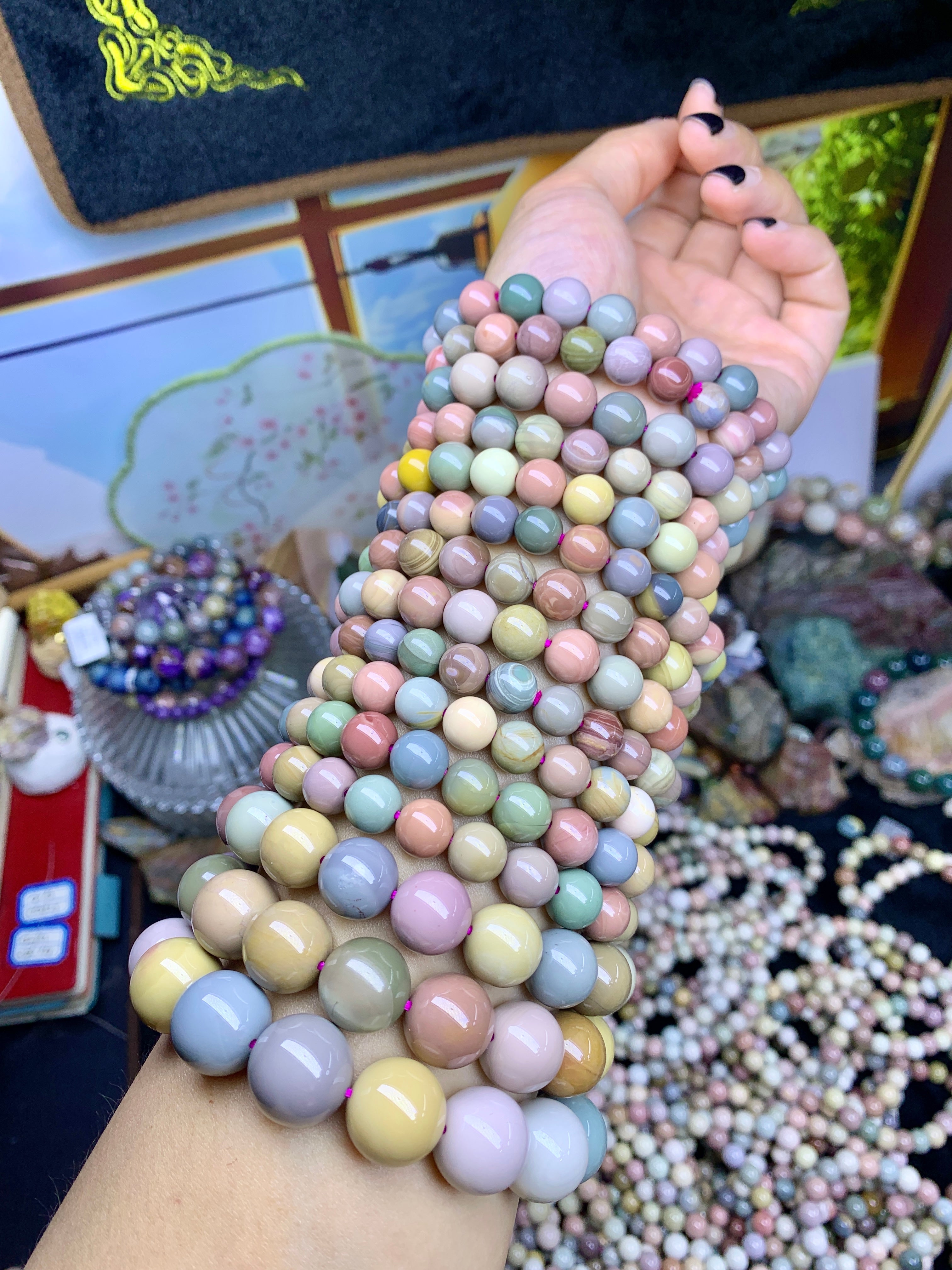 【als-br14】Alashan agate bracelets 8mm,9mm,10mm