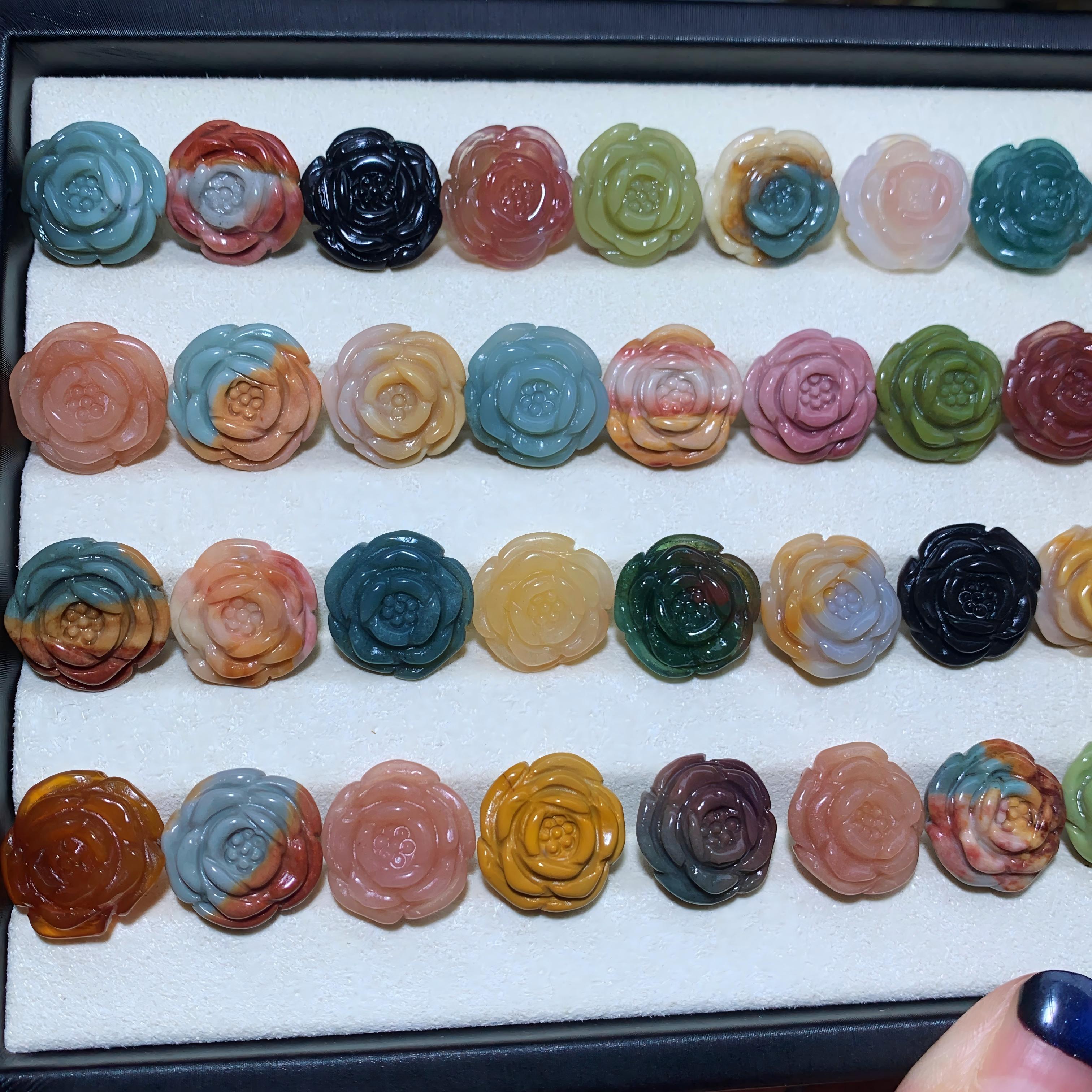 【5PCS】Alashan agate rose flowers