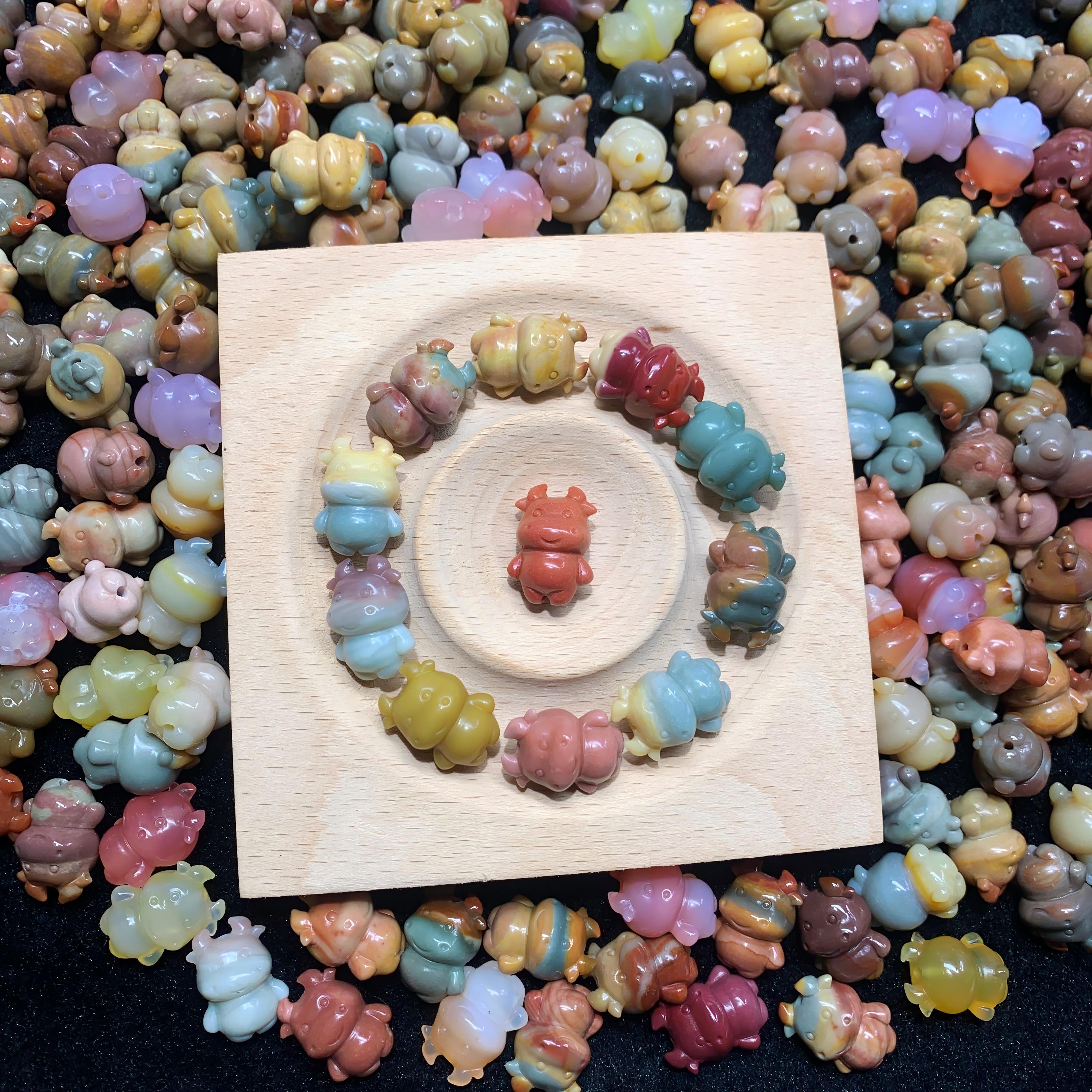 【5PCS】 Alashan Agate Cow
