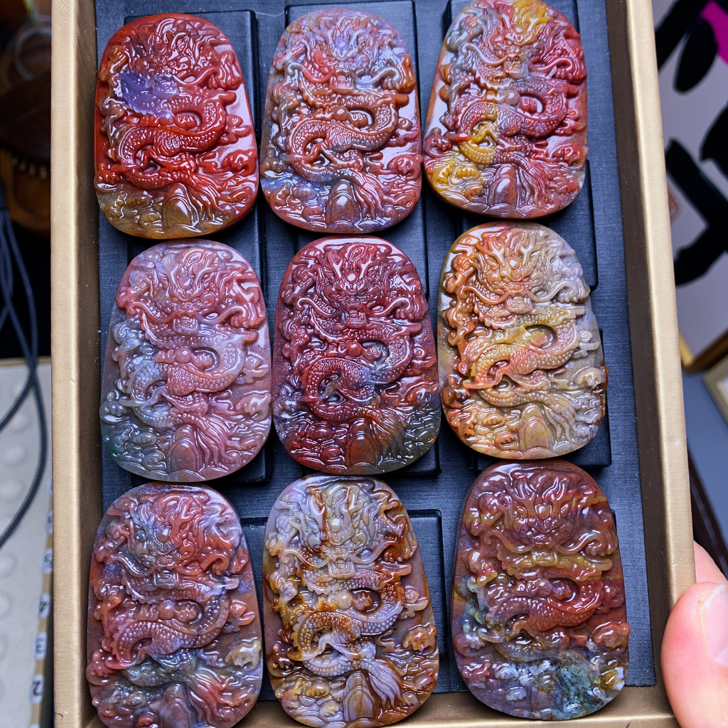 Dragon pendants【ocean jasper & polychrome】