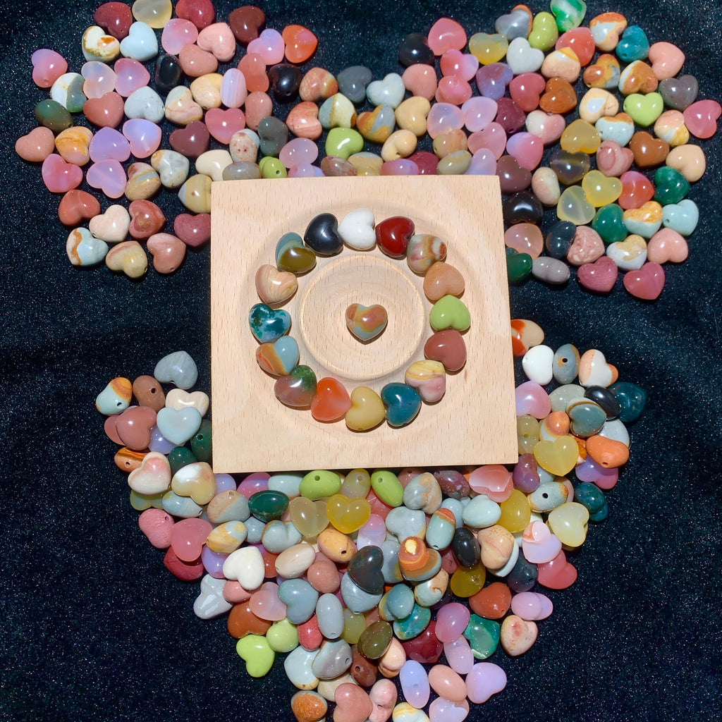 【5PCS】Alashan Agate Heart charms