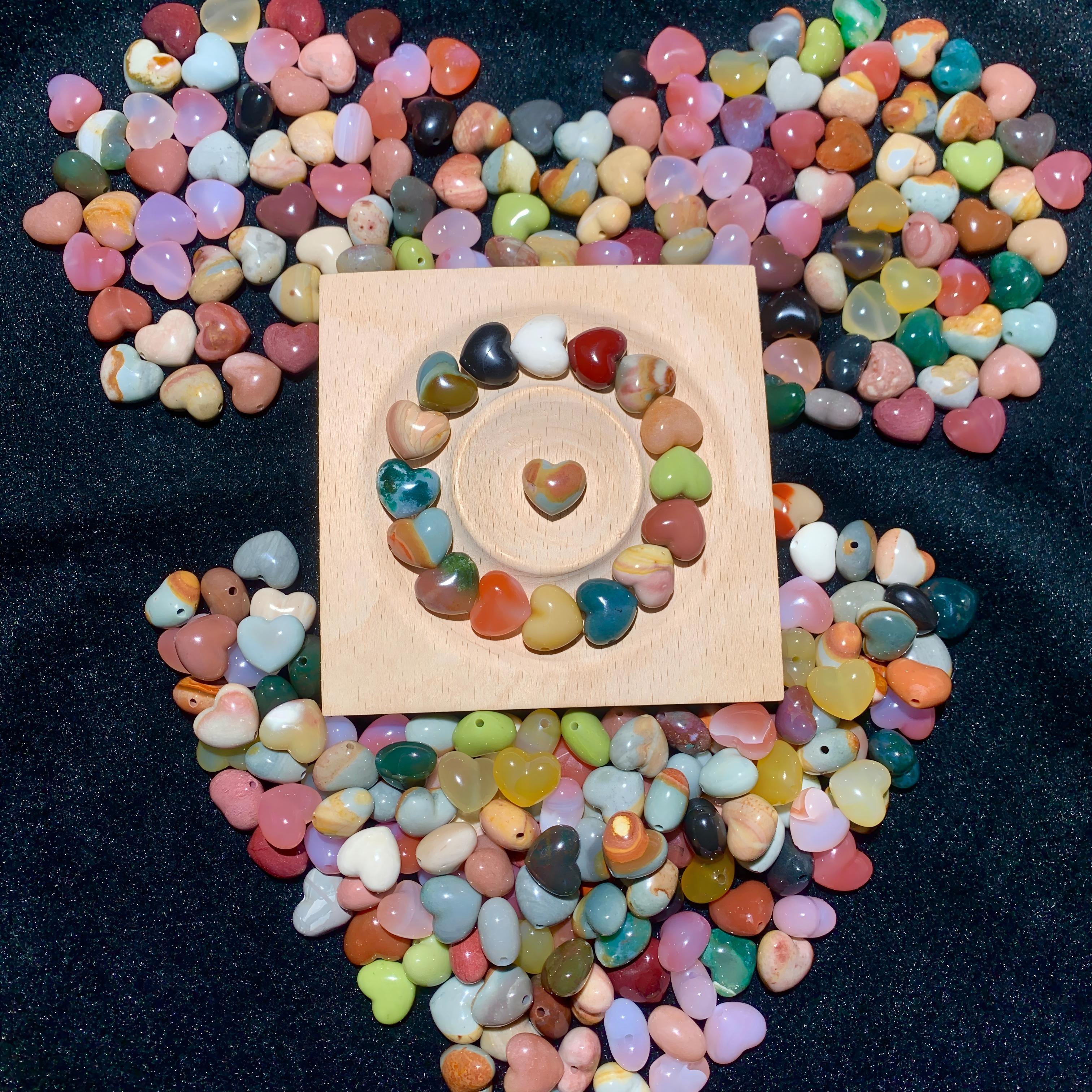 【5PCS】Alashan Agate Heart charms