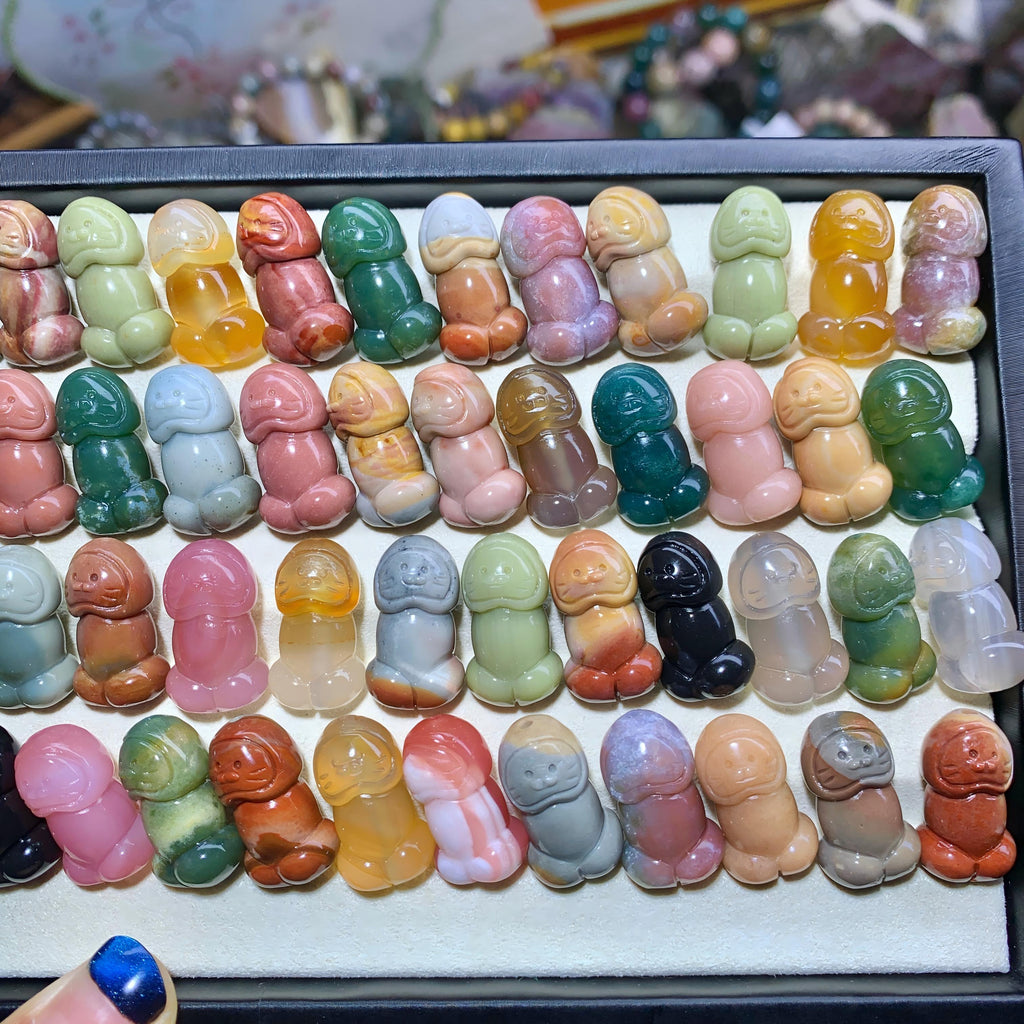 【5PCS】Natural Agate Dingding Kitty