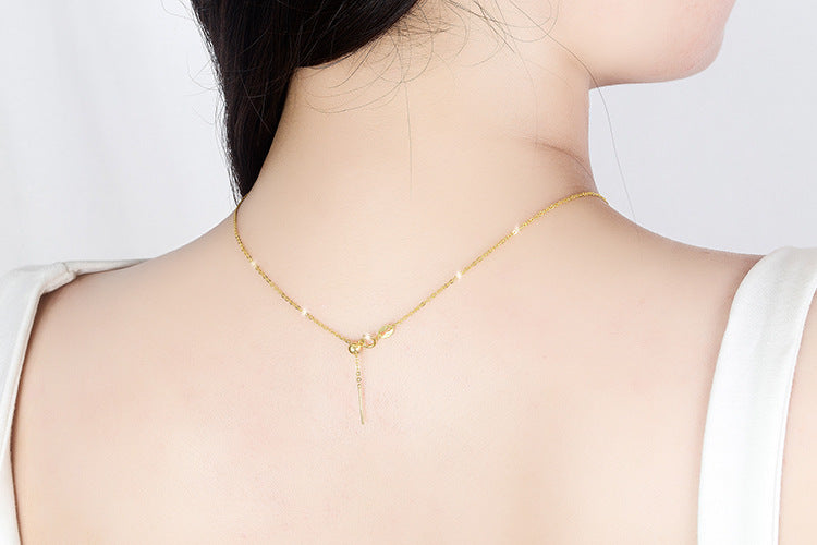 [S925]Sterling Silver Universal Necklace with Needle Adjustable