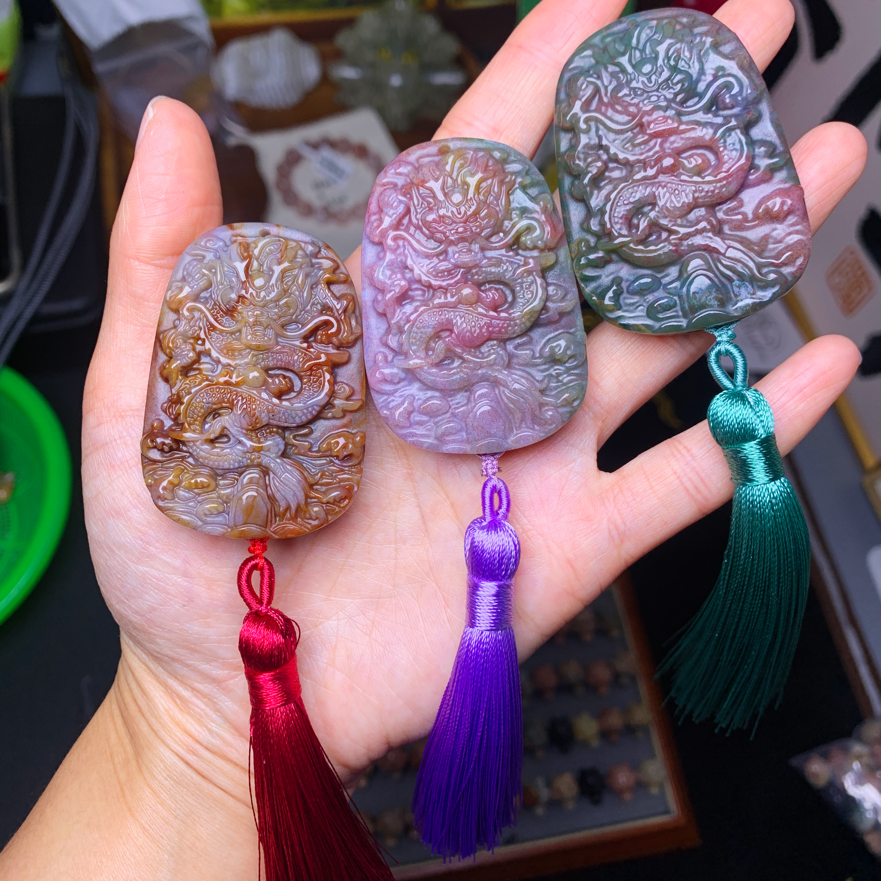 Dragon pendants【ocean jasper & polychrome】