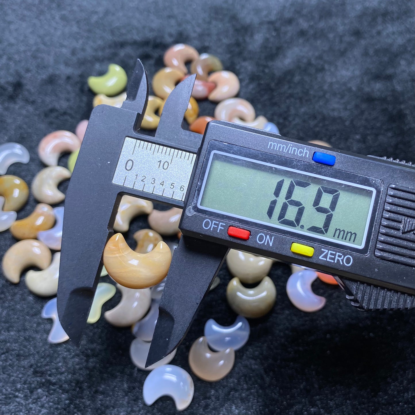 Natural Alashan Agate Carved charms  Moon