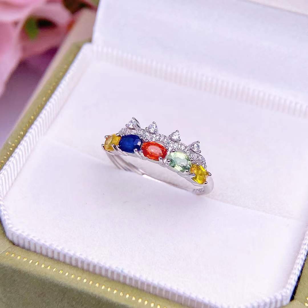 Natural Fancy Coloured Sapphire Ring