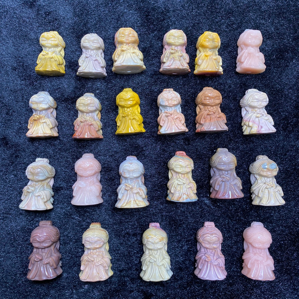 Natural Alashan Agate Yang Yu Huan Carved charms