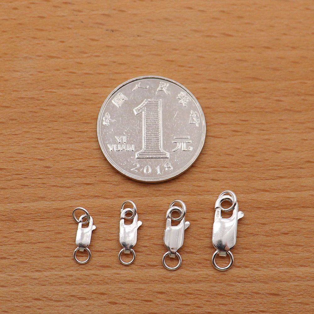 S925 Sterling Silver Double-Circle Square Clasp/Spring Clasp/Bracelet Buckle