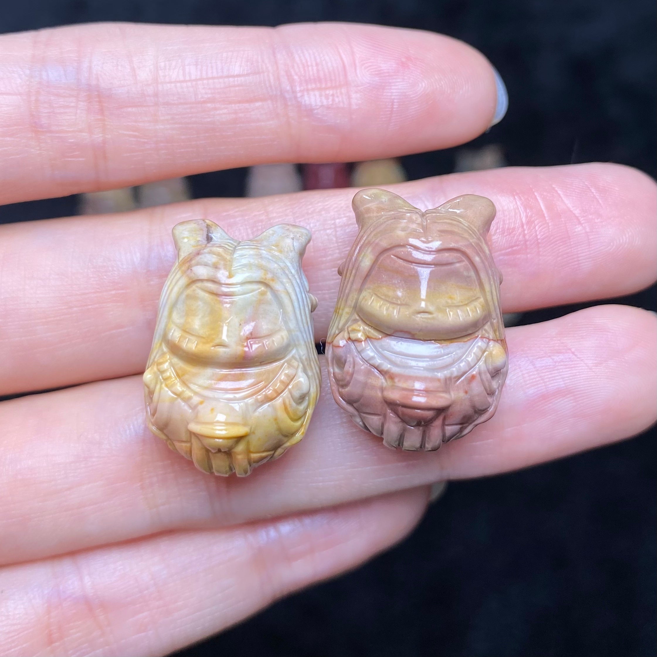 Natural Alashan Agate  Deer Fairy carved charms