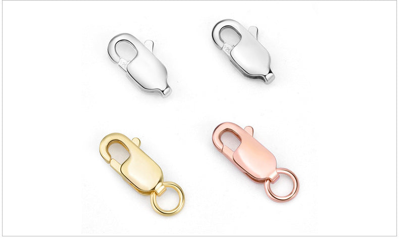 【S925】 Sterling Silver Accessories Square Buckle Spring Fastener Connection Buckle DIY Necklace Bracelet Buckle