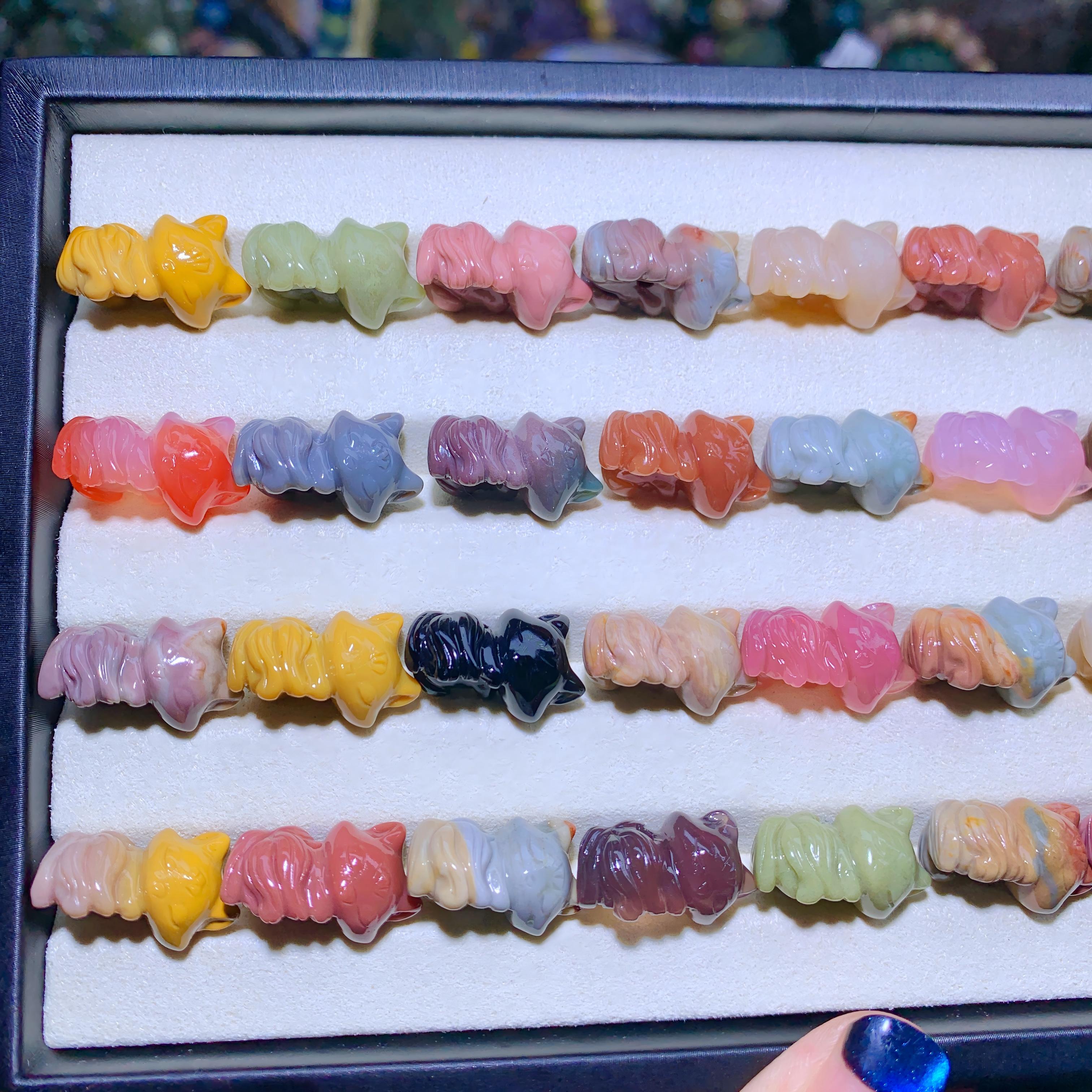【5PCS】Alashan Agate Fox beads