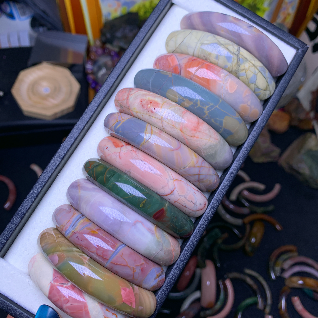 Alashan agate half bangles