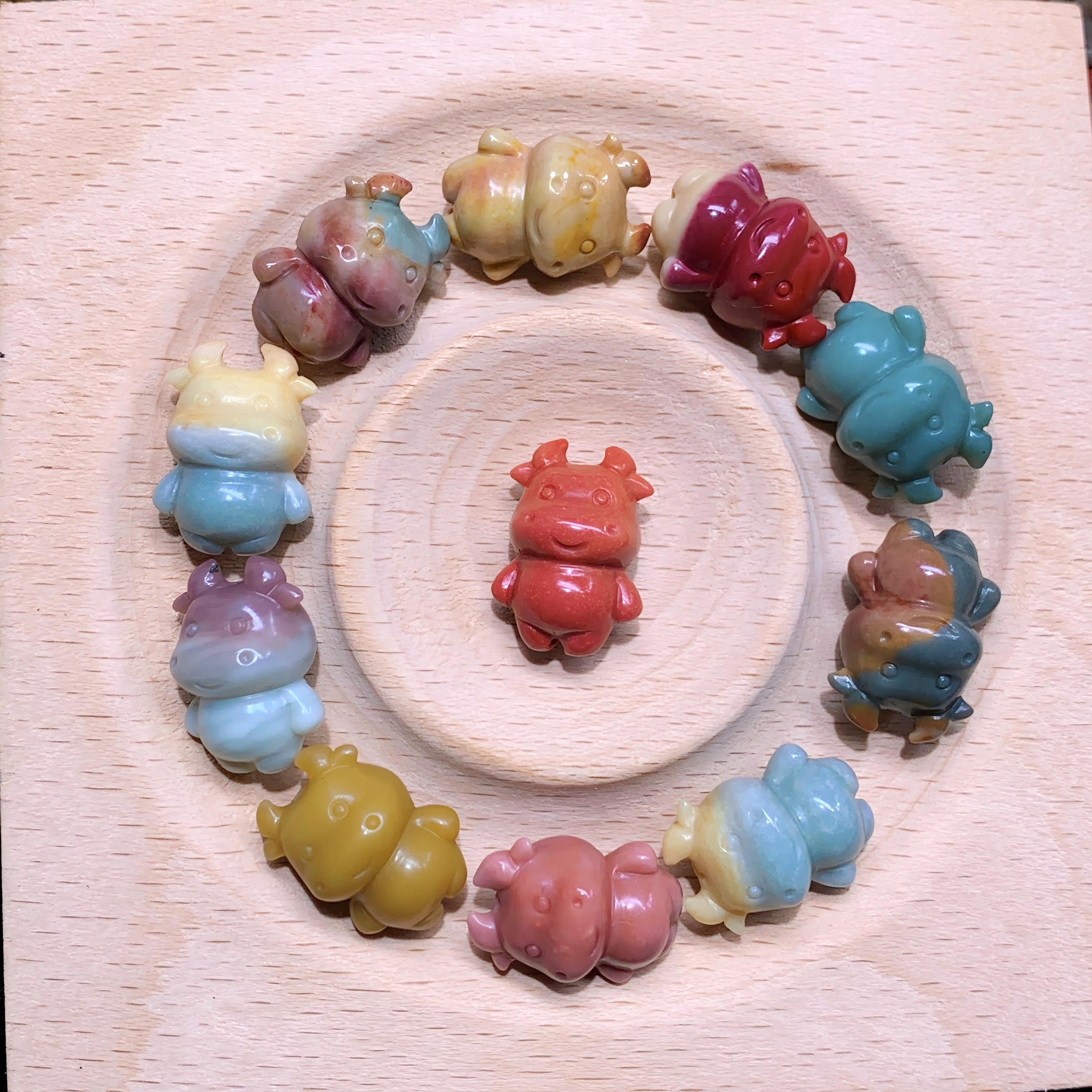 【5PCS】 Alashan Agate Cow