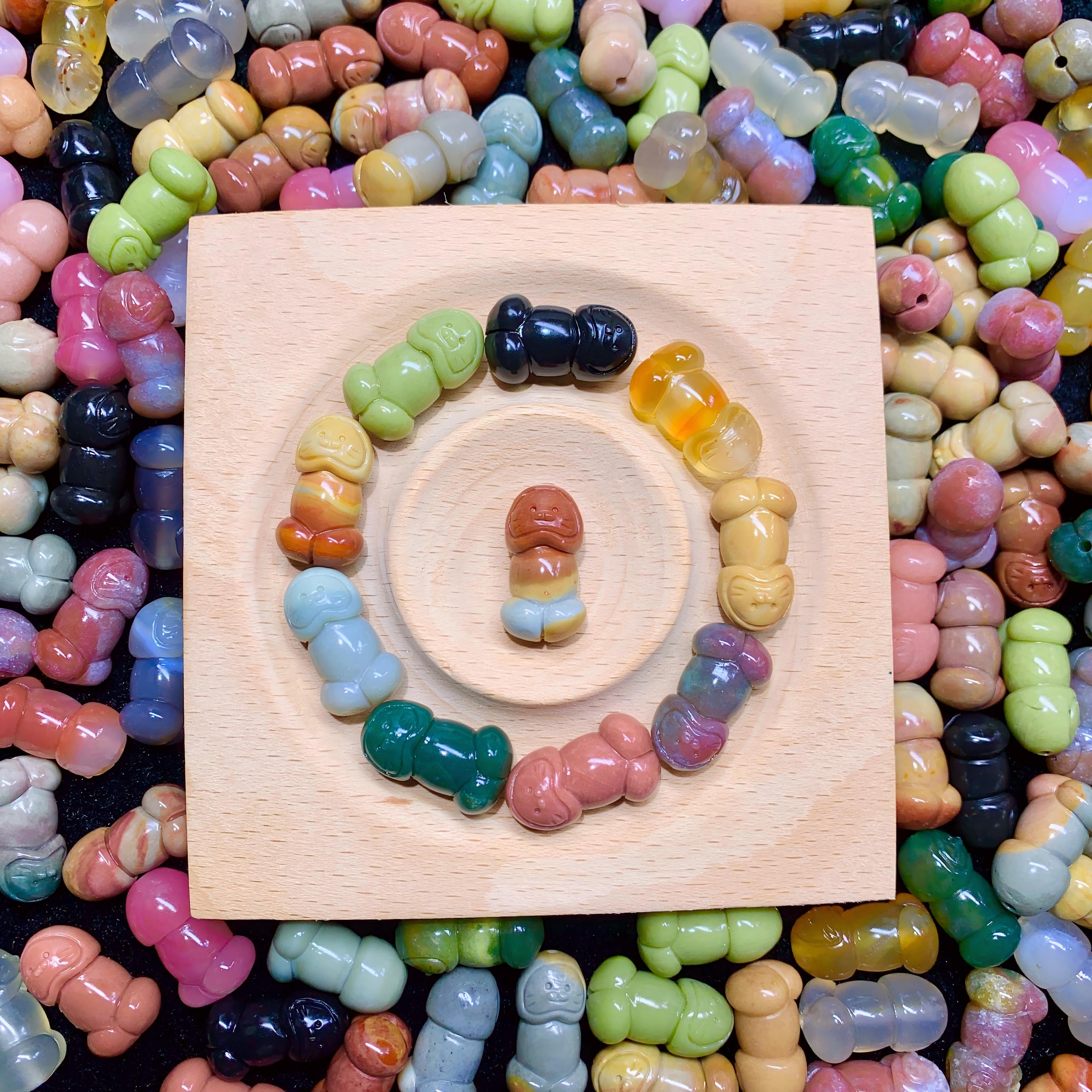 【5PCS】Natural Agate Dingding Kitty