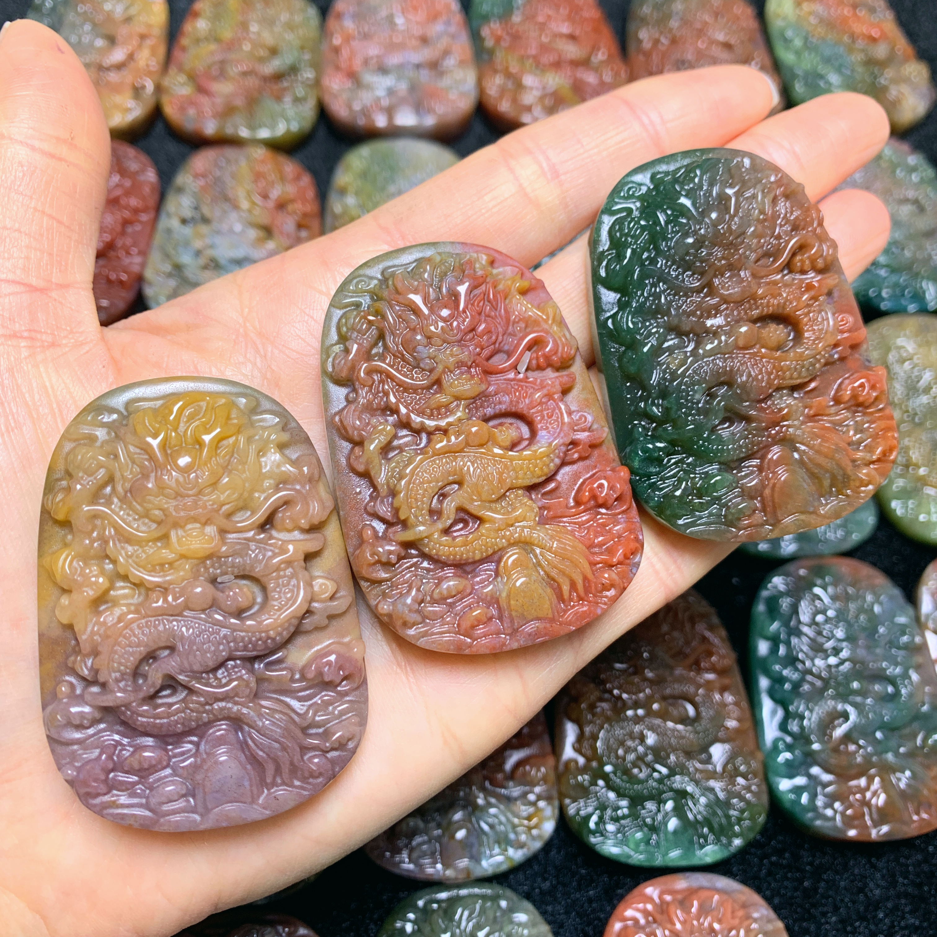 Dragon pendants【ocean jasper & polychrome】
