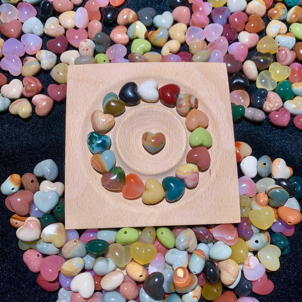 【5PCS】Alashan Agate Heart charms
