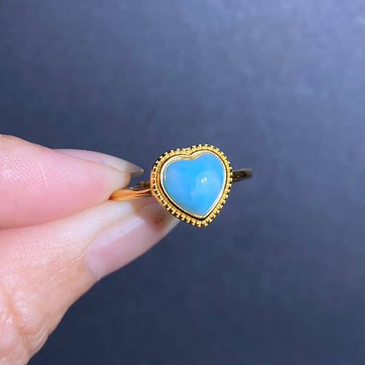 Larimar Heart Ring
