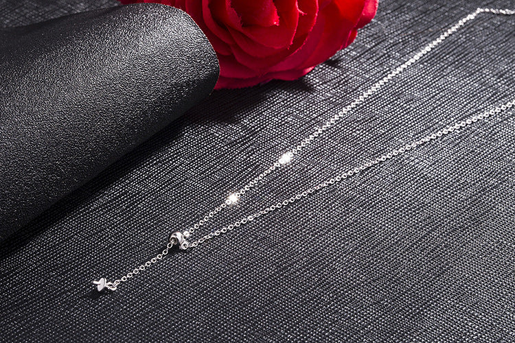 [S925] Adjustable Pearl Necklace with Ball Plunger Y Word Empty Support Necklace Beaded