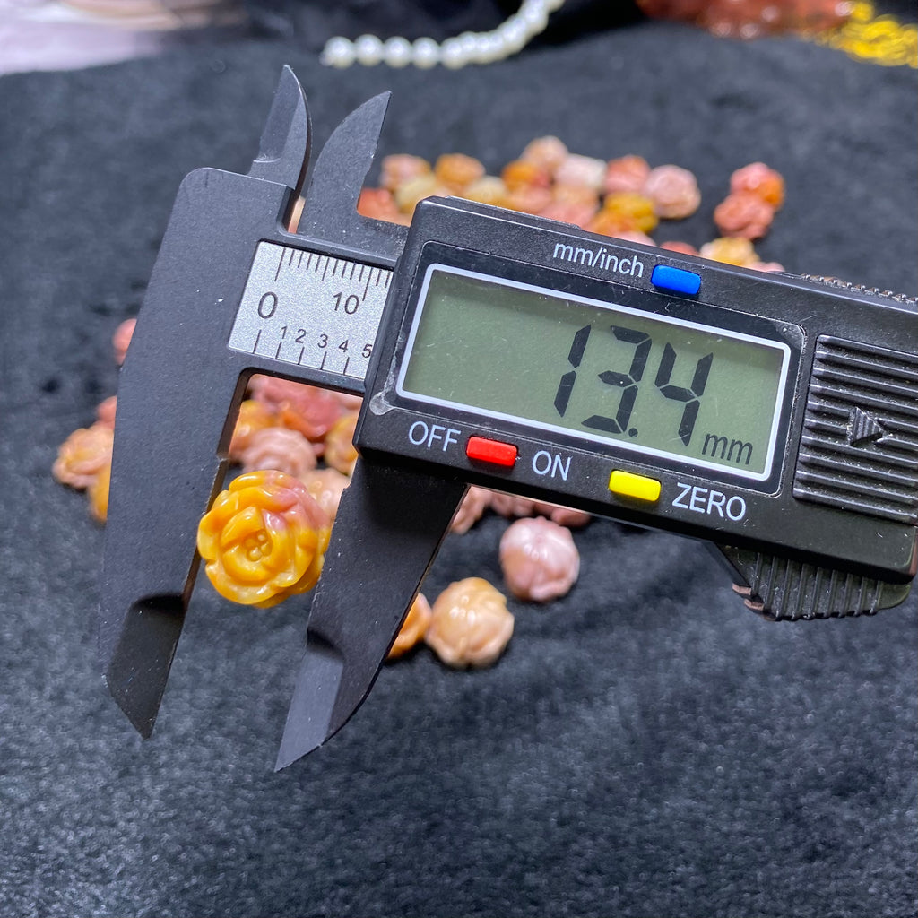 Natural Alashan Agate Pink Mango Rose carved  charms