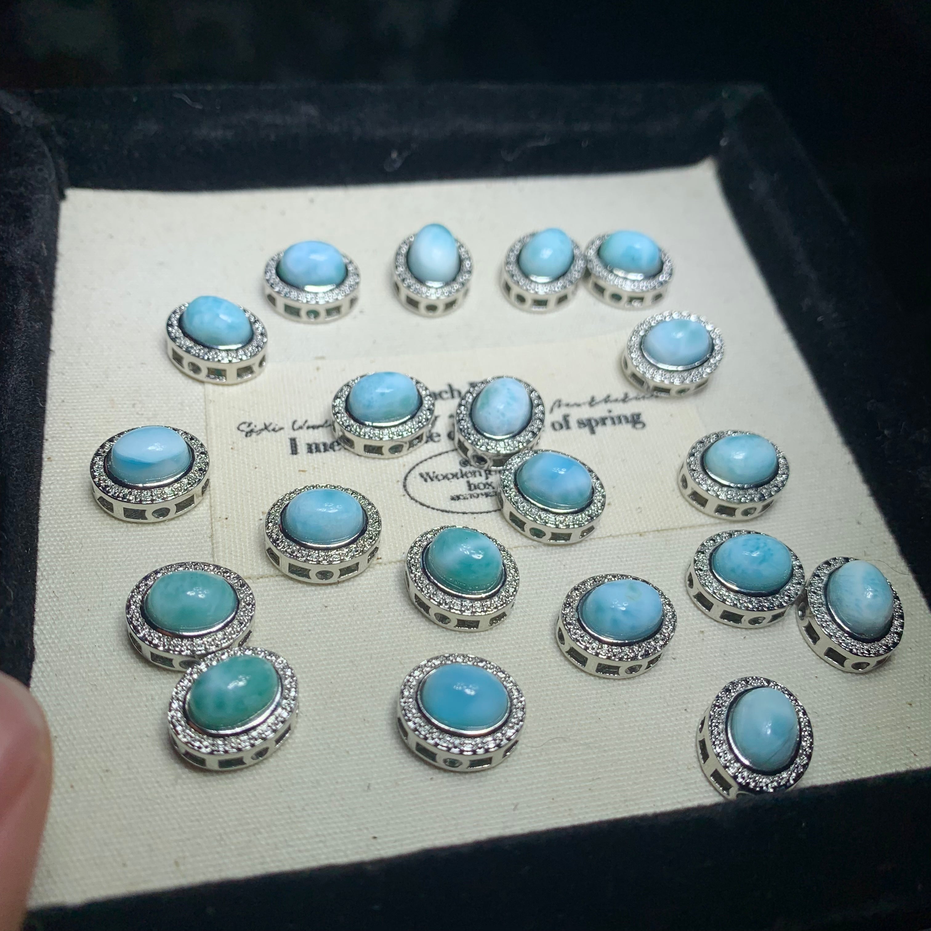 【Larimar】 Larimar Copper set Box 海纹石铜镶嵌盒子