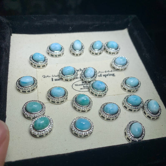 【Larimar】 Larimar Copper set Box 海纹石铜镶嵌盒子