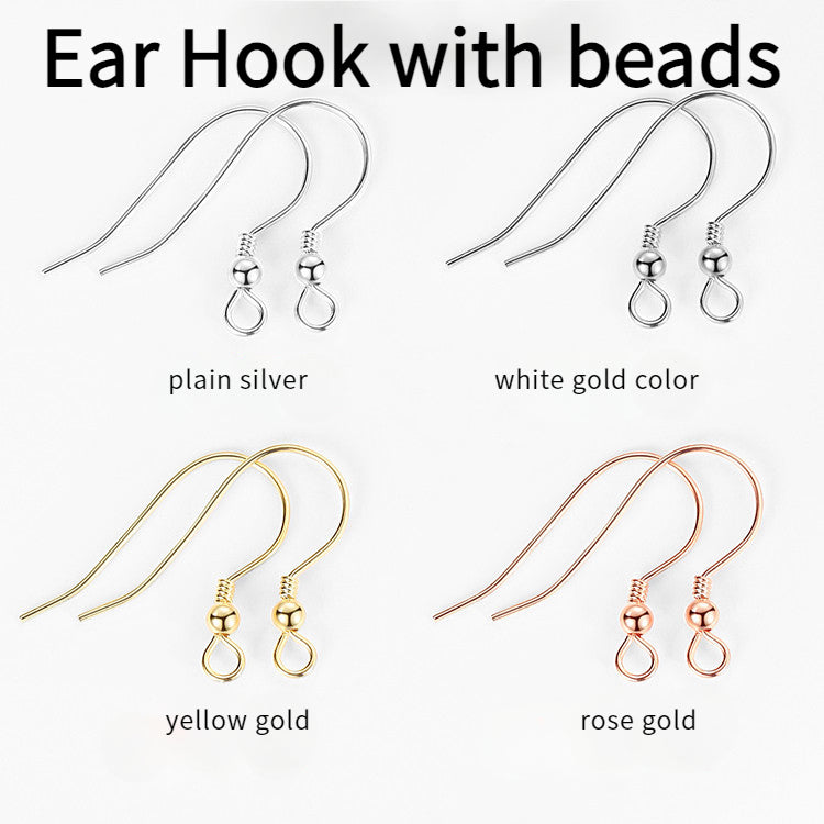 [S925] Ear Hooks for DIY Silver Earrings Jewelry Making Accessories