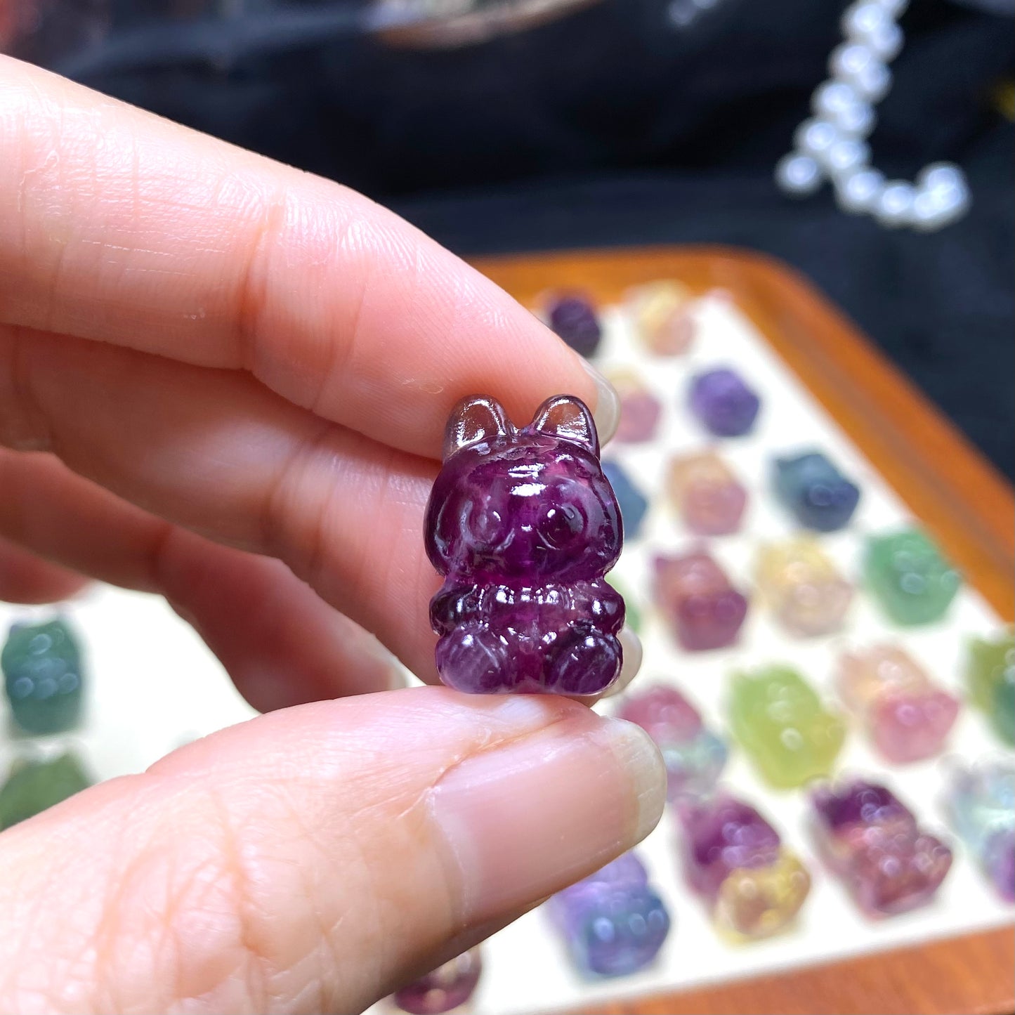 Fluorite Labubu carvings