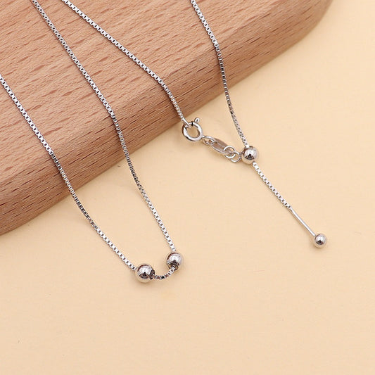 S925 Sterling Silver Double-Position Bead Box Chain