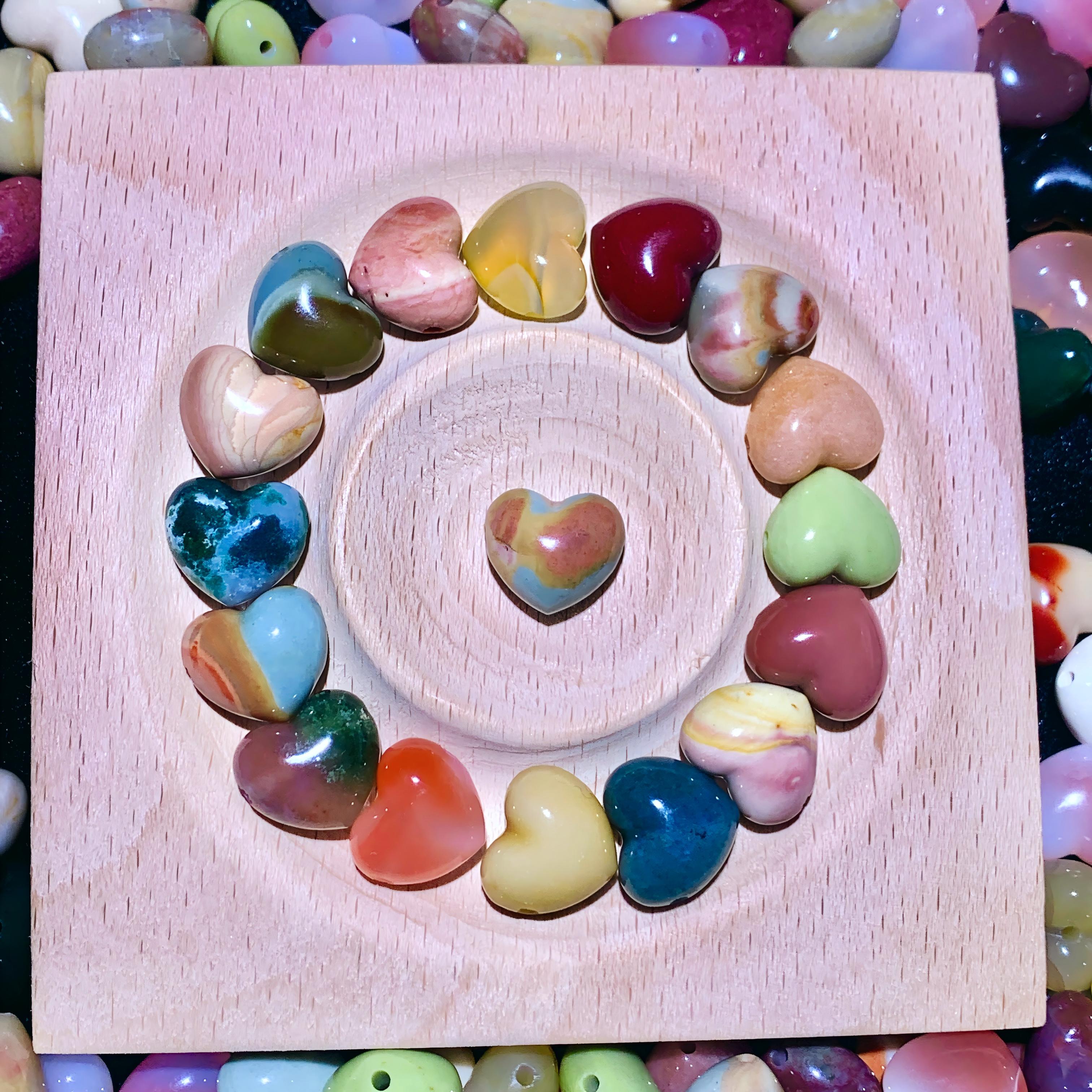 【5PCS】Alashan Agate Heart charms