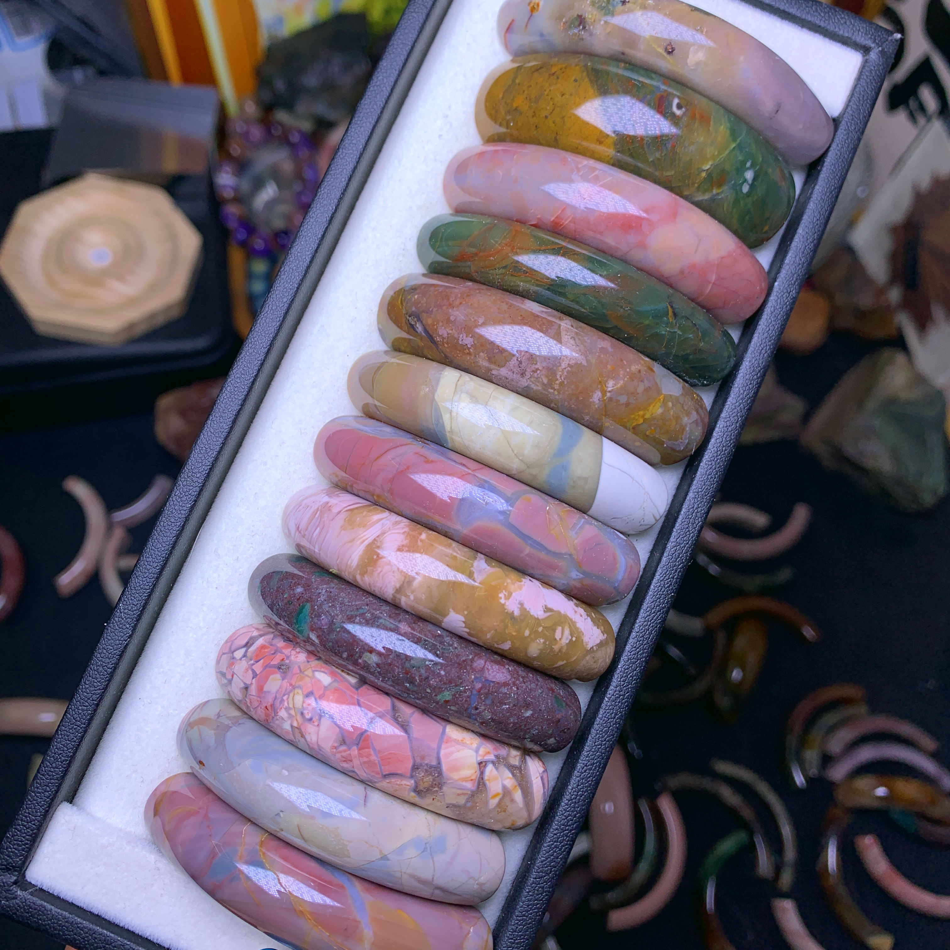 Alashan agate half bangles
