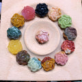 【5PCS】Natural Agate Double-Sided Peony Flowers