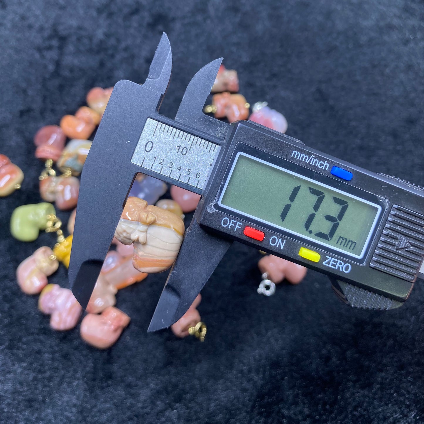 Natural Alashan Agate Christmas stocking carved charms