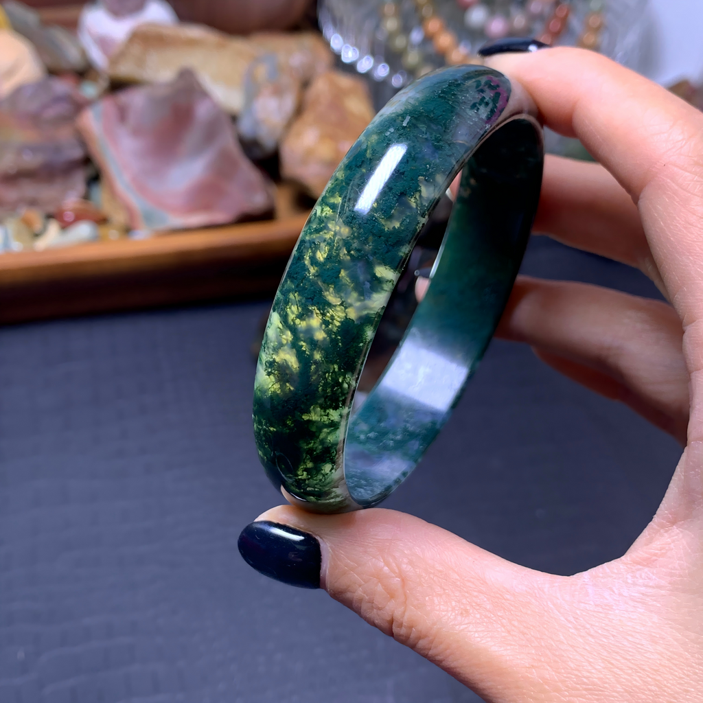 【mn-br35】Moss agate bangles