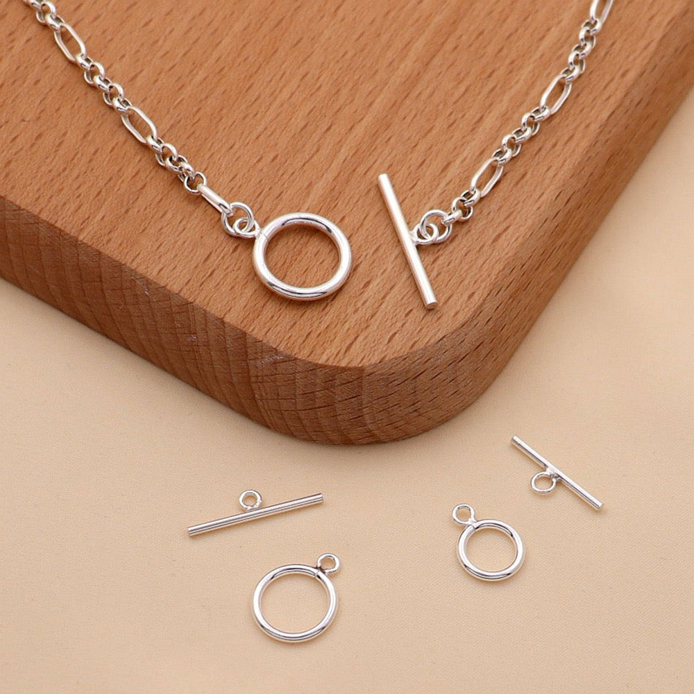 S925 Sterling Silver Round Clasp/OT Clasp/End Cap