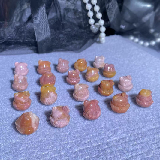 Natural Alashan agate helloKitty watermelon carved charms