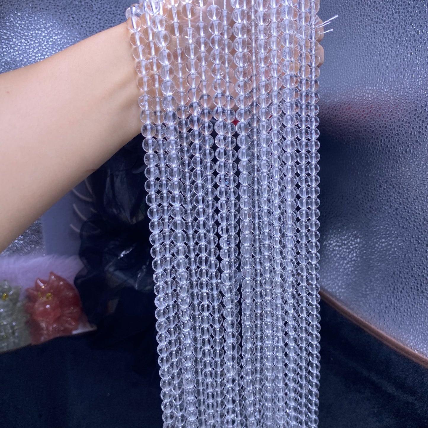 A+ clear quartz strands