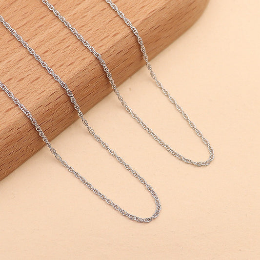 S925 Sterling Silver Double-Circle Wave Chain