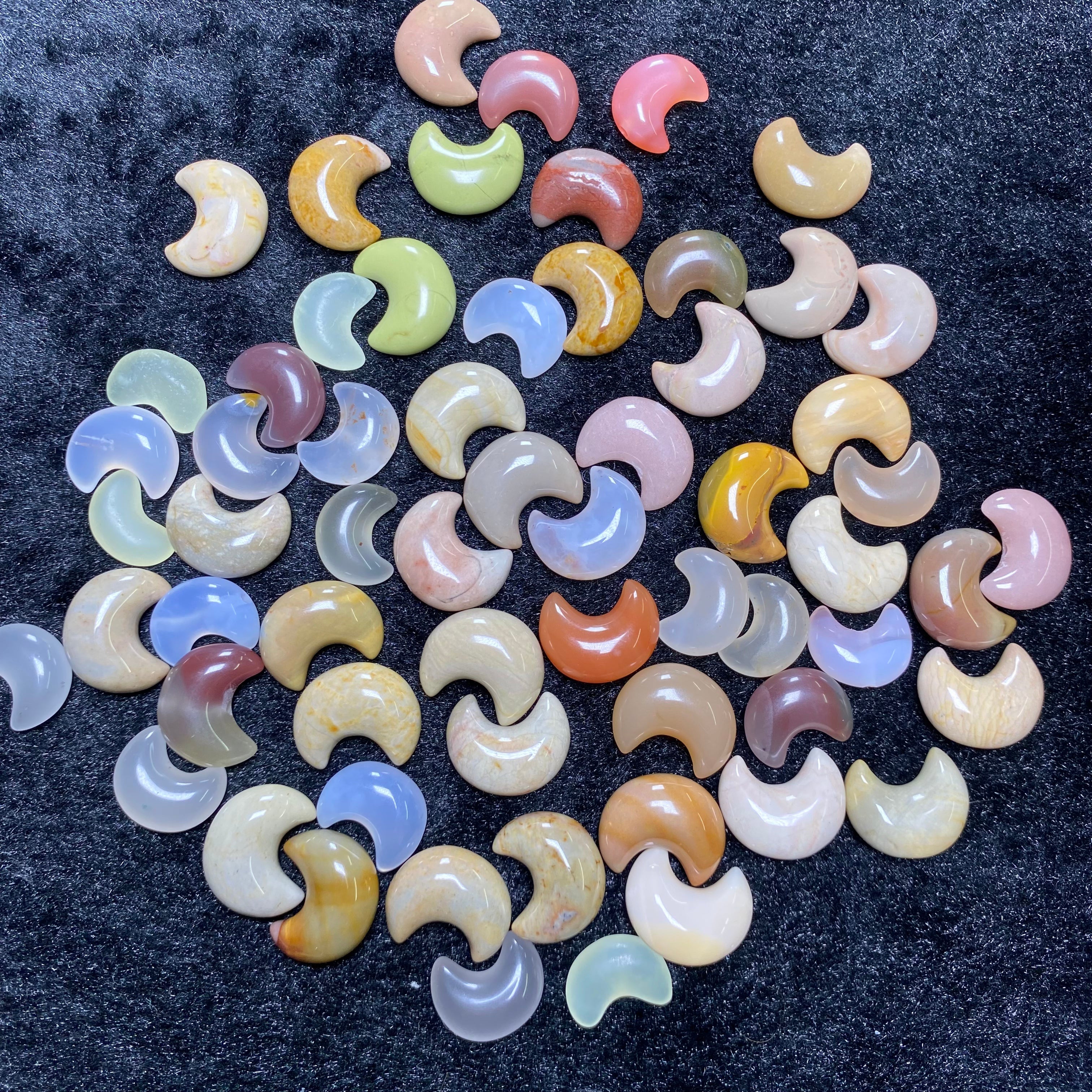 Natural Alashan Agate Carved charms  Moon