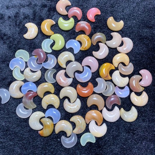 Natural Alashan Agate Carved charms  Moon